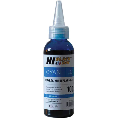 Чернила HI-BLACK для CANON (Тип C) универсальные, голубые, 0,1 л, водные, HB-CAN-C-100ML
