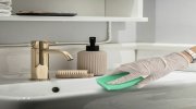 Губки для посуды 9,6х6,4х2,7 см, КОМПЛЕКТ 5 шт., MAXI, поролон с абразивным слоем, LAIMA К0013, 601554