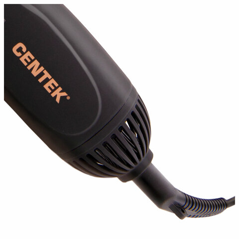 Фен-расческа CENTEK CT-2059, 1200 Вт, 2 скорости, 2 температурных режима, 3 насадки, черная