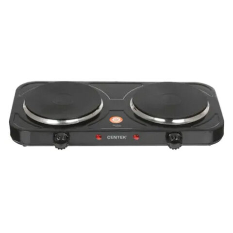 Настольная электрическая плита CENTEK CT-1507, 2000Вт, 2 конфорки, 5 режимов нагрева, черная, CT-1507 Black