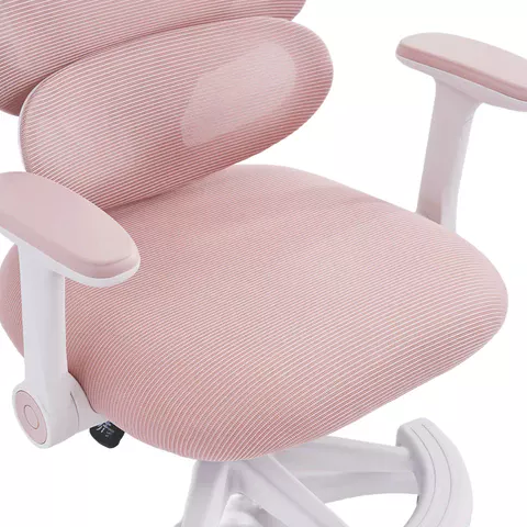 Кресло детское с подставкой для ног BRABIX KIDS "MG-220", сетка/ткань TW, розовое, 533314