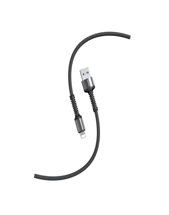Кабель Smartbuy S26, USB - Lightning, для Apple, 3A output, нейлоновая оплетка, 1м, черный
