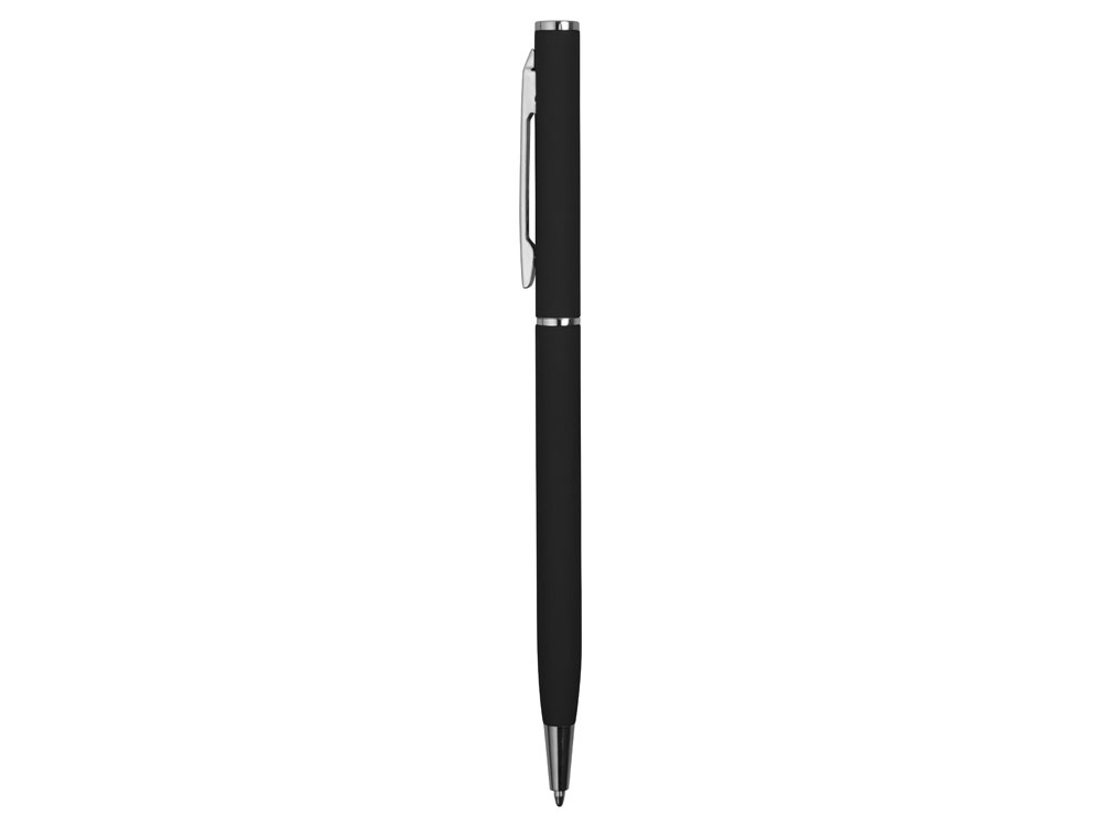 Ручка металлическая шариковая «Атриум софт-тач», черный/серебристый, металл - 2