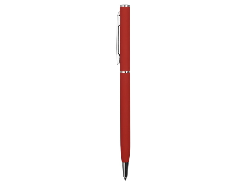 Ручка металлическая шариковая «Атриум софт-тач», красный/серебристый, металл - 2