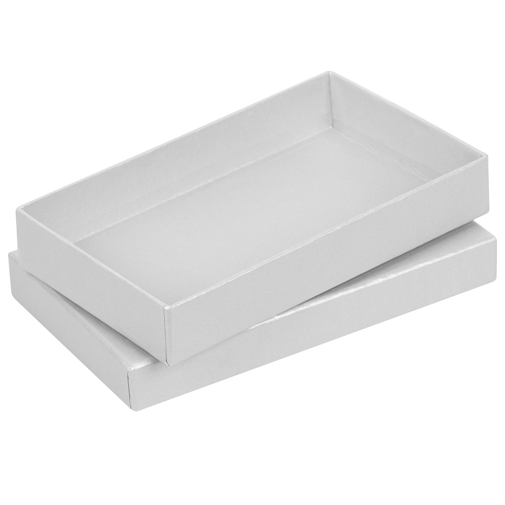 Коробка Slender, малая, серебристая, 17,2х10,3х2,9 см, переплетный картон - 1
