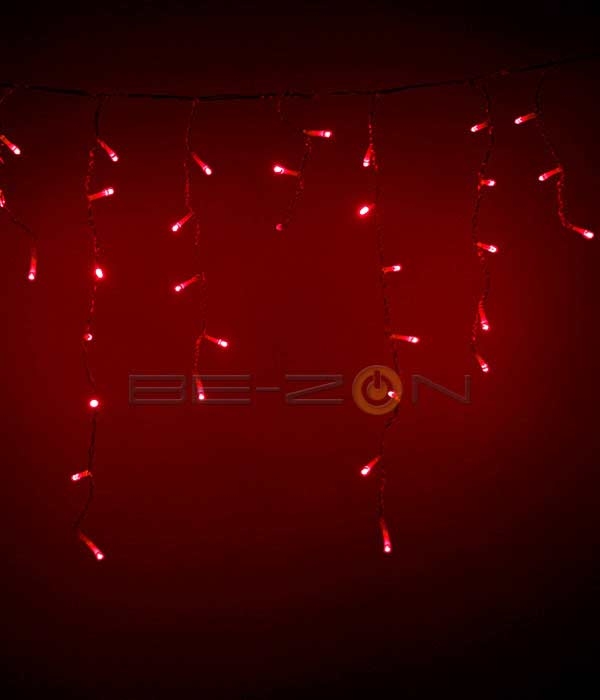 Гирлянда бахрома (Айсикл) 4,9x0,5м красный прозр.провод - 1