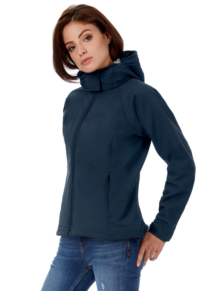 Куртка женская Hooded Softshell темно-синяя - 12