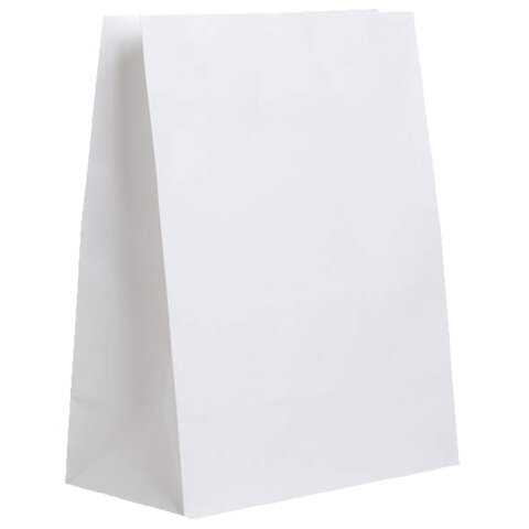 Крафт пакет бумажный БЕЛЫЙ 22х12х29 см, плотность 65 г/м2, 606866 - 1