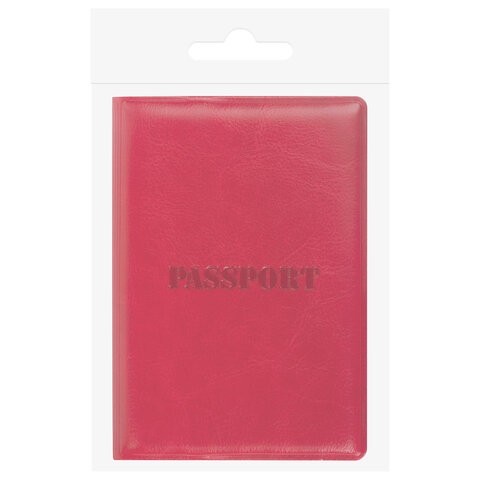 Обложка для паспорта STAFF, полиуретан под кожу, "ПАСПОРТ", красная, 237601 - 5