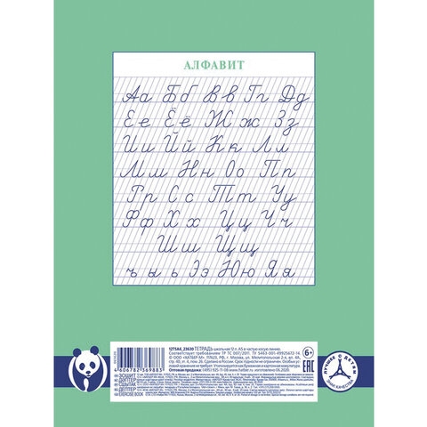 Тетрадь 12 л., HATBER Premium, частая косая линия, обложка картон, "Панда", 12Т5A5_23630 - 2