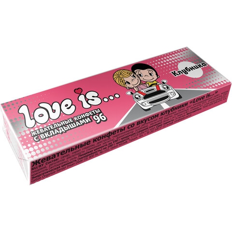 Жевательная конфета LOVE IS со вкусом Клубники, 25 г, 70292 - 2
