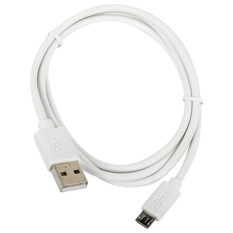Кабель белый USB 2.0-micro USB, 1 м, SONNEN, медь, для передачи данных и зарядки, 513557 - 2