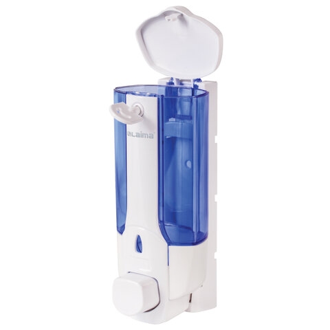 Дозатор для жидкого мыла LAIMA, НАЛИВНОЙ, 0,38 л., белый (тонированный), ABS-пластик, 603921 - 3