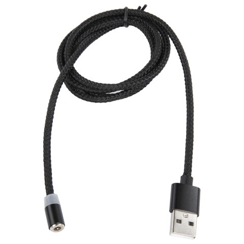 Кабель магнитный для зарядки 3 в 1 USB 2.0-Micro USB/Type-C/Ligtning, 1 м, SONNEN, черный, 513561 - 1