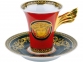 Кофейный набор на 6 персон Versace Medusa, фарфор, красный/золотистый/черный - 1