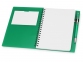 Блокнот «Контакт» с ручкой, зеленый, серебристый, бумага/полипропилен - 1