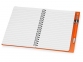 Блокнот «Контакт» с ручкой, оранжевый, серебристый, бумага/полипропилен - 2