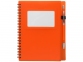 Блокнот «Контакт» с ручкой, оранжевый, серебристый, бумага/полипропилен - 3