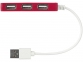 USB Hub на 4 порта «Brick», красный, АБС пластик - 5