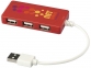 USB Hub на 4 порта «Brick», красный, АБС пластик - 7