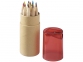 Набор карандашей, красный/натуральный, дерево, картон, пластик - 1