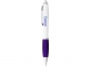Ручка пластиковая шариковая «Nash», белый/пурпурный/серебристый, АБС пластик - 3