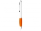 Ручка пластиковая шариковая «Nash», белый/оранжевый/серебристый, АБС пластик - 1