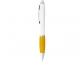 Ручка пластиковая шариковая «Nash», белый/желтый/серебристый, АБС пластик - 1
