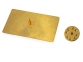 Значок металлический «Прямоугольник», золотистый, латунь - 3