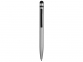 Ручка-стилус металлическая шариковая «Poke», серебристый/черный, металл - 1