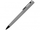 Ручка пластиковая soft-touch шариковая «Taper», серый/черный, пластик с покрытием soft-touch - 2