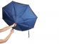 Зонт-трость «Lima» с обратным сложением, черный/темно-синий, полиэстер, металл, пластик - 1