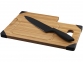 Разделочная доска с ножом Bamboo, коричневый/черный - 1