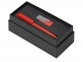 Подарочный набор Qumbo с ручкой и флешкой, красный/серебристый, ручка - пластик, USB-флешка - пластик с покрытием soft-touch\металл - 1