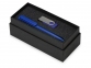Подарочный набор Qumbo с ручкой и флешкой, синий/серебристый, ручка - пластик, USB-флешка - пластик с покрытием soft-touch\металл - 1