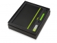 Подарочный набор «Q-edge» с флешкой, ручкой-подставкой и блокнотом А5, черный/зеленый, блокнот - ПУ, ручка-подставка - металл/пластик, USB-флешка - пластик с покрытием soft-touch/металл - 1