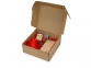 Подарочный набор Tea Cup Superior, коричневый, красный, кружка- керамика, скамейка- березовая фанера толщиной 3 мм, ситечко- металл - 1