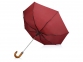 Зонт складной «Cary», бордовый, купол- эпонж, каркас-сталь, спицы- фибергласс, ручка-дерево - 2