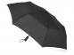 Зонт складной «Ontario», черный, купол- эпонж, каркас-сталь, стеклопластик, ручка-искусственная кожа - 1