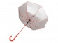 Зонт-трость «Silver Color», красный/серебристый, купол-купол-эпонж 190T с водоотталкивающей пропиткой; каркас- сталь; спицы- фибергласс; ручка- пластик с покрытие soft-touch - 2