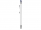 Ручка металлическая шариковая «Flowery» со стилусом, белый/синий, металл - 2