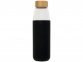 Стеклянная спортивная бутылка «Kai», черный, стекло, силикон, дерево - 1