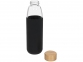 Стеклянная спортивная бутылка «Kai», черный, стекло, силикон, дерево - 2