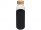 Стеклянная спортивная бутылка «Kai», черный, стекло, силикон, дерево - 3