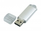 USB 2.0- флешка на 16 Гб с прозрачным колпачком, серебристый - 1