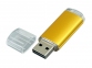 USB 2.0- флешка на 16 Гб с прозрачным колпачком, золотистый - 1