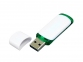 USB 2.0- флешка на 16 Гб с цветными вставками, белый/зеленый - 1