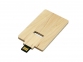 USB 2.0- флешка на 16 Гб в виде деревянной карточки с выдвижным механизмом, натуральный - 1