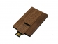USB 2.0- флешка на 16 Гб в виде деревянной карточки с выдвижным механизмом, коричневый - 1