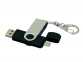 USB 2.0- флешка на 16 Гб с поворотным механизмом и дополнительным разъемом Micro USB, черный/серебристый - 1